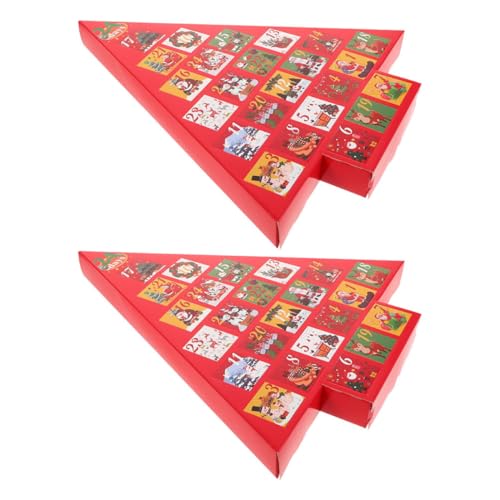 ifundom 2 Teiliges Weihnachtspaket Papier Adventskalender Tischdekoration Papier Geschenkboxen Für Die Feiertage Adventskalender Für Adventskalender 24 Tage Geschenkboxen Für Rot von ifundom