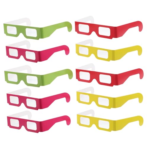 ifundom 20 STK Bunte Gläser D Brille Lichteffekt Brille Rave-Brille Outdoor Brille Mehrfarbige Brille 3D-Feuerwerksbrille Beugungssonnenbrillen Herzbeugungsbrille Prismenbrille Papier von ifundom