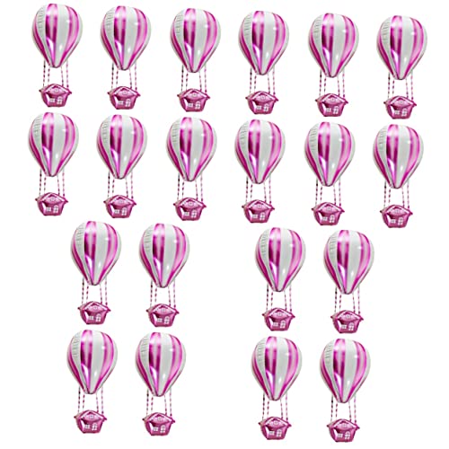 ifundom 20 Stk Heißluftballon Ballongas luftballons Babydusche luftbalons Film Flugzeug-Ornamente spielzeug aufkleber Geburtstagsfeier Ballon Heißluft-Folienballon Aluminiumfolie Rosa von ifundom