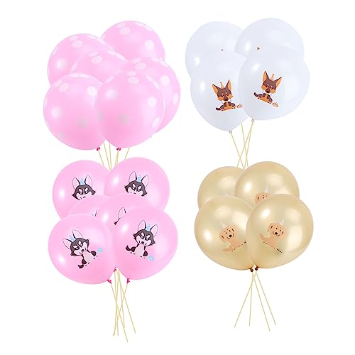 ifundom 20 Stück 12 bedruckter Latexballon Pinker Husky-Ballon Tiergedruckte Luftballons Heliumballons für Haustiere Party-Latexballons Partyballons von ifundom