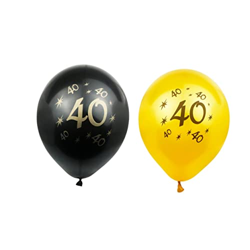 ifundom 20 Stück 40 Latexballons Zum Geburtstag Geburtstagsdekoration 40 Ballonzahlen Schwarzgoldene Luftballons Digitale Luftballons 40 Jahre Alter Geburtstagsballon Nummer 40 Ballons von ifundom