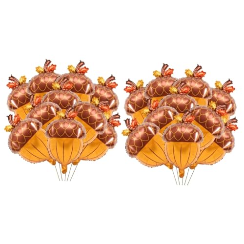 ifundom 20 Stück Aluminiumfolienballons Einzigartige Ballons Dekor Herbst Ballon Dekor Thanksgiving Themenballons Tierballons Folien Tannenzapfen Ballons Kastanienbraune Ballons von ifundom