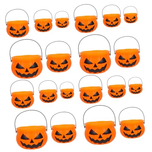 ifundom 20 Stück Kürbis Eimer Kreativer Süßigkeiten Eimer Süßigkeiten Fass Halloween Süßigkeitshalter Halloween Süßigkeitsglas Süßigkeiten Eimer Halloween Mini Spielzeugbehälter von ifundom