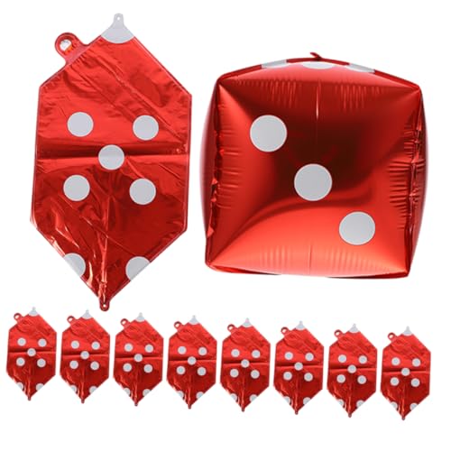 ifundom 20St Aluminiumfolienballon würfeln Würfelballons Luftballons für Pokerpartys Ballon-Requisiten balloons wasserballons ballongas kreative Folienballons Aufblasbare Folienballons rot von ifundom