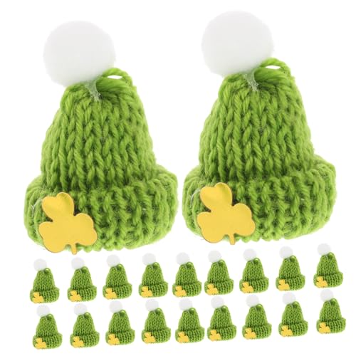 ifundom 20St Mini-Entenhut Mini-Hüte kleine Hüte Puppenhüte irische Hüte kleine Zylinder Kleines Hut Set Kleine Hut Dekorationen Mini-Weihnachtsmützen Mini-St. Patricks Day-Hüte Garn Green von ifundom