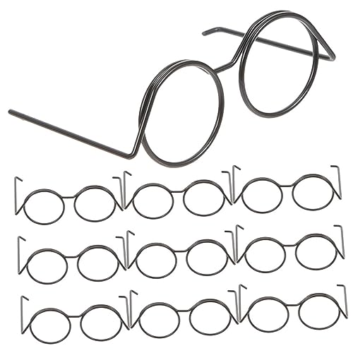 ifundom 20St Puppe Mini-Brille aus Metall Miniaturaugen zum Basteln Mini-Puppenbrille zum Basteln leuchtbrillen Puppen Kleidung Gläser für den Heimwerkerbedarf lustige Brillendekore Black von ifundom