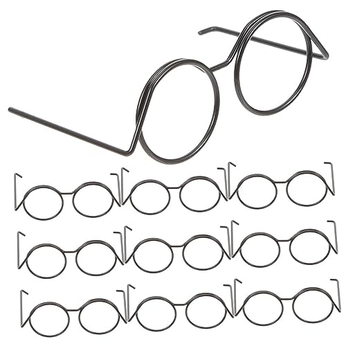 ifundom 20St Puppe Mini-Brille aus Metall Miniaturaugen zum Basteln Minibrille für Puppen für puppenkleidung Puppen Kleidung Puppenbrillenverzierungen Minipuppenbrille Black von ifundom