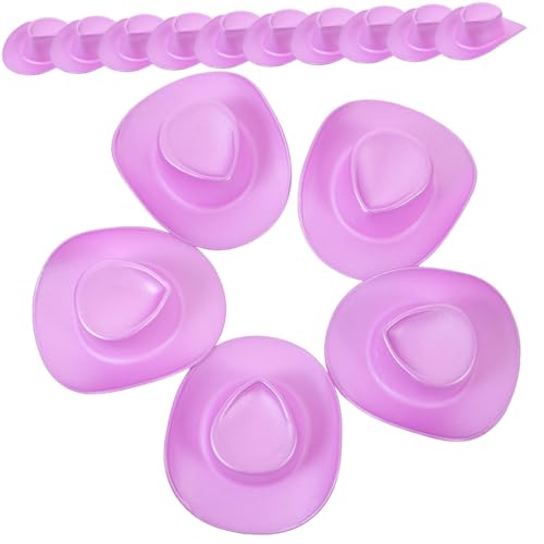 ifundom 20st Mini-cowboyhut Mini-hutclip Cowgirl-hüte Für Damen Eimerhüte Kuhmädchenhut Puppenhüte Mini-hüte Fischhut Mini-westernkappen Miniatur-bauhut Mädchen Hut Plüsch Plastik Violett von ifundom