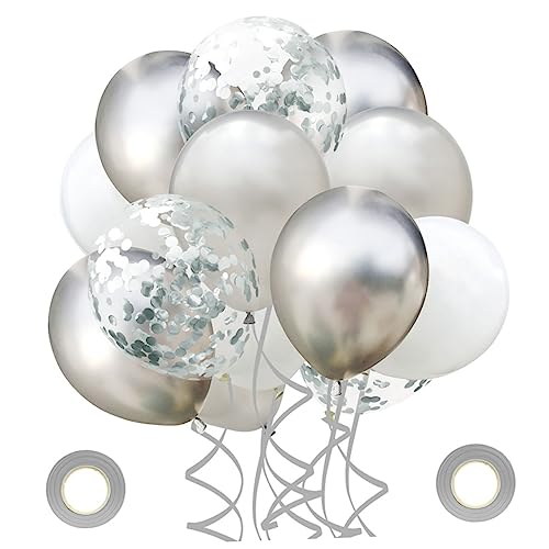 ifundom 22 Stück 1 Satz 12 Festivalballons Silberne Luftballons Goldene Luftballons Metallische Luftballons Neujahrsballons Geburtstag Luftballons Partyzubehör Luftballons Hochzeitsballons von ifundom