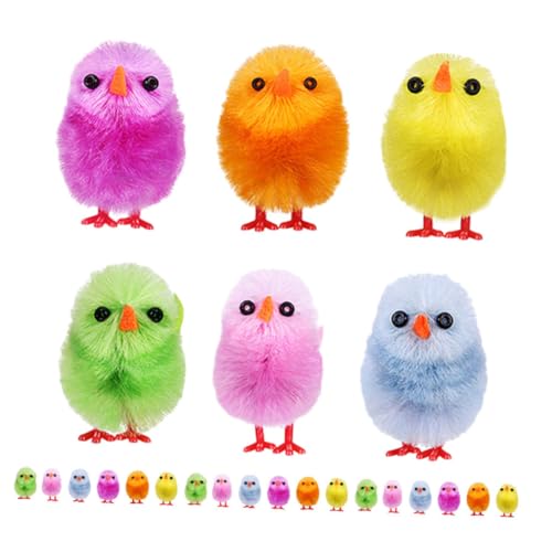 ifundom 24St Osterküken easter chicks osterbastelei Garten Dekoration Huhn geldgeschenke ostern spielzeuge Ostersimulation Küken Spielzeug gefülltes Hähnchen Küken Dekore Samt von ifundom