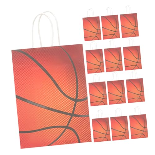 ifundom 24st Basketball-partygeschenktüte Packtaschen Für Floristen Große Geschenktüte Basketball-bonbontüten Festival-geschenktüten Papiertüte Geschenkbehälter Weißes Kraftpapier von ifundom