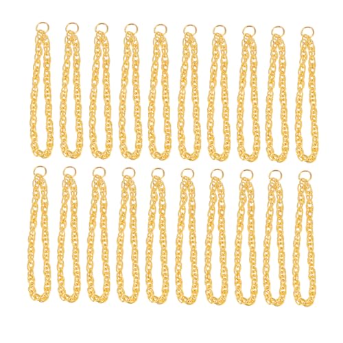 ifundom 25St Mini-Goldkette klobige goldene Halskette goldene klobige Halskette klobige Goldkette Puppen Kleidung Puppen Klamotten Puppe Goldkette Dekorative -Halskette Legierung von ifundom