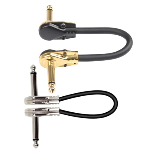 ifundom 2St Bass-Effektkabel Audioverbindungskabel Teile von Musikinstrumenten Patch-Board gitarrenkabel guitar cable Gitarreneffektkabel Anschlusszubehör für Musikinstrumente Metall Black von ifundom