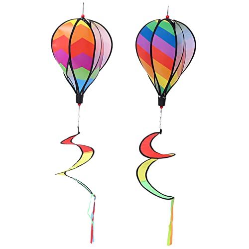 ifundom 2St Heißluftballon-Ornament Regenbogen-Windfänger Heißluftballon-Windmühle Ballon-Anhänger regenketten terassendeko Outdoor-Layout-Ballon Hängendes für den Außenbereich Stoff von ifundom