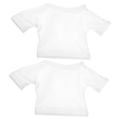 ifundom 2St Puppenkleidung Basic T-Shirt Bärenkleidung Puppenhemd-Rohlinge Mädchenpuppen Accessoires für Mädchen Kinder Puppen kinderpuppe Bärenpuppenversorgung bär Puppe Stoff Weiß von ifundom