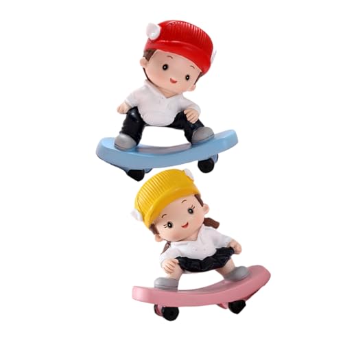 ifundom Harz Junge Statue Kuchen Mädchen Figurine Kuchen Ornament Set Auto Handwerk Wohnkultur von ifundom