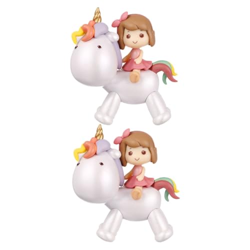 ifundom 2st Einhorn-kuchendekoration Schreibtischdekorationen Tortenaufsatz Für Die Babyparty Miniaturstatuen Cupcake-puppen Kuchendeckel Für Babys Dekorationen Für Die Babyparty Pvc von ifundom