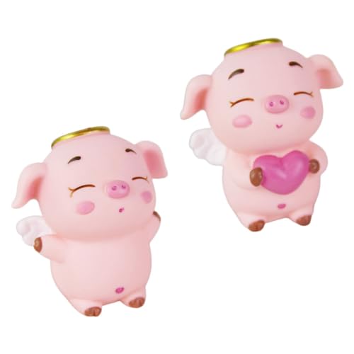 ifundom 2st Kleines Fliegendes Ornament Geschlecht Offenbaren Dekoration Mini- Kuchen Puppe Schweinchen Figur Bauch Miniatur Puppe Kuchen Ornament Vinyl von ifundom