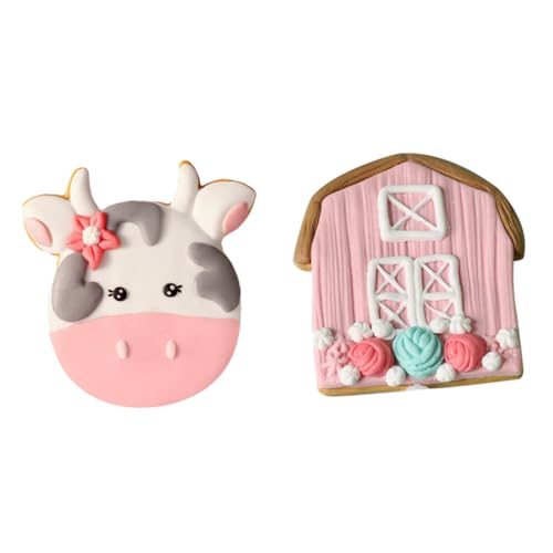 ifundom 2st Kucheneinsatz Karikatur Kuh Kerze Bauernhoftier-cupcake-statue Kuchen Topper Kuh-cupcake-picks Tortenaufsätze Für Geburtstage Party-kuchen- Sparschwein Harz Rosa von ifundom