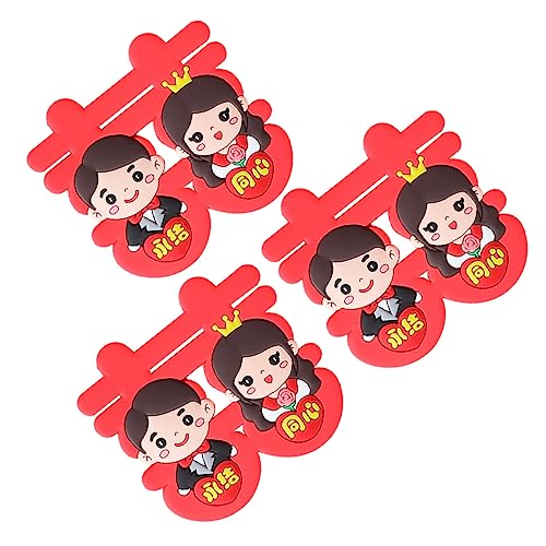 ifundom 3 Stk Hochzeitstorte Dekoration paar figur chinesische Hochzeitstortenfiguren wedding hochzeitsgeschenke Kuchendekoration im chinesischen Stil Hochzeitstorte-Ornament rot von ifundom