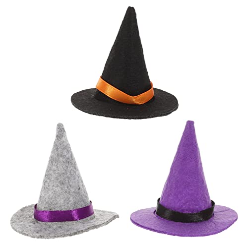 ifundom 3 Stück Mini-hexenhut Cowgirl Maske Halloween-baumschmuck Flasche Lustig Hexenhüte Halloween-hüte Unheimlich Laterne Kessel Haustier Hexenhut Für Halloween Augapfel Vlies von ifundom