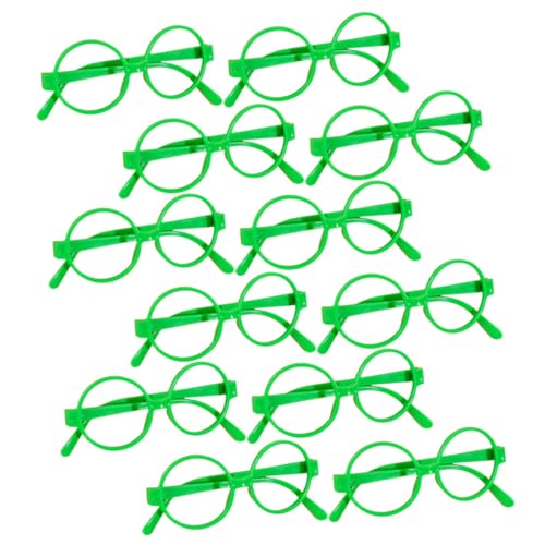 ifundom 30st Rundes Brillengestell Kinder Dekor Party Brillengestell Kinderbrillengestell Festivalbrillenrahmen Requisiten Brillenstütze Kinder-nerd-fake-brille Flamme Gläser Green Plastik von ifundom