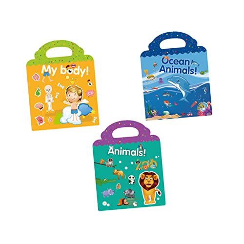 ifundom 3st Aufkleber Schultasche Spielzeuge Kinderspielzeug Spielsachen Kinder Spielzeug Kinder Sticker Cartoon-Aufkleber Statische Stickerbücher Heimdekorationen DIY-Aufkleber Papier von ifundom