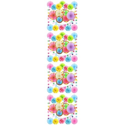 ifundom 4 Sätze Blumenball-papierfächerpaket Klassenzimmerdekorationen Tapeten-fans Pastellquastengirlande Pastellfarbene Bommelgirlande Fächer Aus Blumenpapier Pastell-regenbogenparty von ifundom