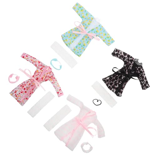 ifundom 4 Sets Kleidung Für Mädchenpuppen Puppenzubehör Puppenpyjamas Puppennachtwäsche Puppennachthemd Schlafkleidung Für Puppen Babypyjamas Mädchennachtwäsche von ifundom