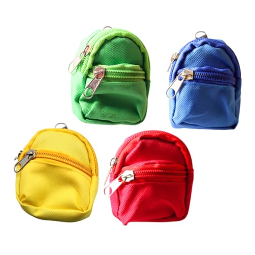 ifundom 4 Stück Mini-Rucksack Kinder kindergeschenke playmobilhauser minirucksack Puppen Kleidung Tasche Mini kinderspielzeug Mikroszenenverzierung Mini-Hausrucksacktaschen Stoff von ifundom