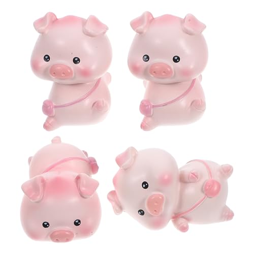 ifundom 4 Stück Pfirsich- -Ornament Sparschwein Sparkasse Auto kinderzimmerdeko Dekoration kinderzimmer Figur Wohndekoration Anzahl der Lipide Rosa von ifundom