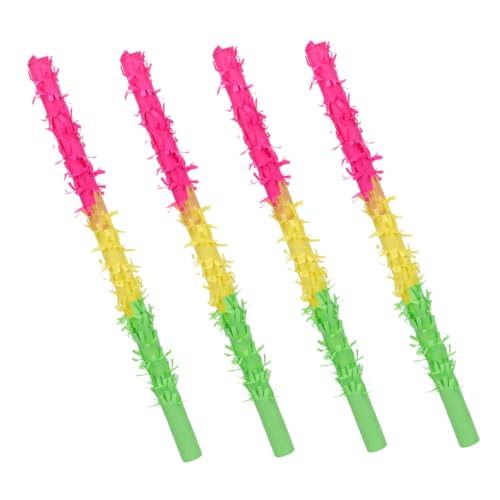 ifundom 4 Stück Piñata-sticks Pinata-füller Geburtstagsfeier Piñata Fiesta-gastgeschenke Cinco De Mayo Pinata Feier-pinata Regenbogen-piñata-stick Pinata Und Stock Papier von ifundom