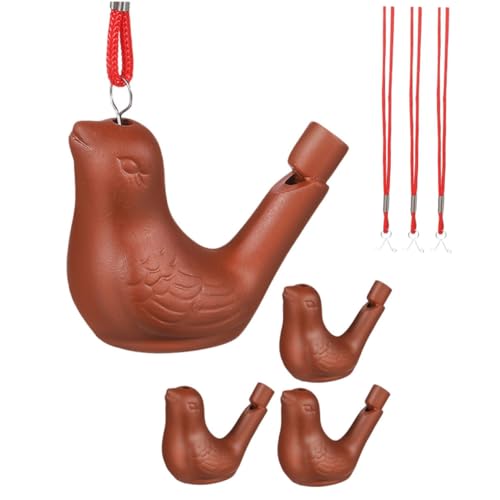 ifundom 4 Stück Sand-wasservogelpfeife Vogelpfeife Spielzeug Partypfeife Vogelpfeife Für Draußen Vögel Pfeifen Spielzeug Geschenkvogelpfeife Light Brown Zisha-keramik von ifundom