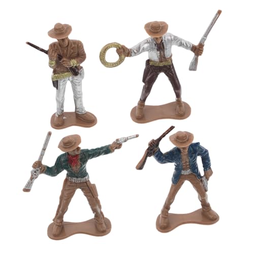 ifundom 4 Teiliges Cowboy Figurenmodell Für Western Sammelfiguren Cowboy Partyzubehör Und Western Wohnkultur Mini Cowboy Statue Tischdekoration von ifundom