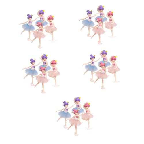 ifundom Spieluhr Ballerina 5 Sätze Ballerina- Büro Dekoration Office Decoration Cupcake Deko Ballettfiguren Für Ballettmädchen Tänzer Skulpturen Kuchendekoration Pvc 4 * 5 von ifundom