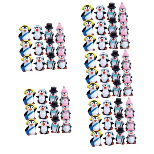 ifundom 5 Sätze Winter-pinguin-ornament Kleine Pinguinfigur Positiver Pinguin Miniaturfiguren Miniaturen Figuren Toy Kleine Pinguinverzierung Miniatur-pinguin-figur Vinyl 12 Stücke * 5 von ifundom