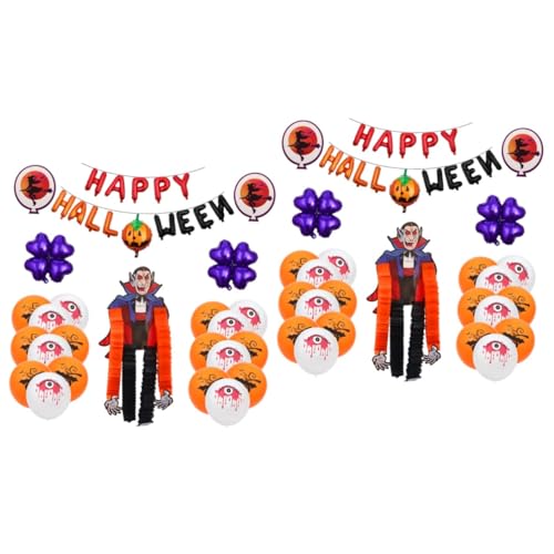 ifundom 50 Stück Halloween-Ballon-Kombination Fröhlicher Halloween-Ballon Halloween-Dekorationslampe halloween aussendeko halloween luftballons buchstaben ballons Halloween-Partyballons von ifundom