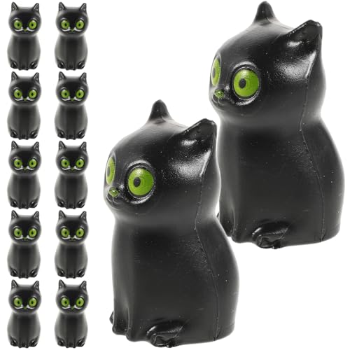 ifundom 50 Stück Mini-Halloween-Figuren Mit Schwarzer Katze Mini-Tierfiguren Dekoration Mini-Halloween-Dekoration Mini-Harzfiguren von ifundom