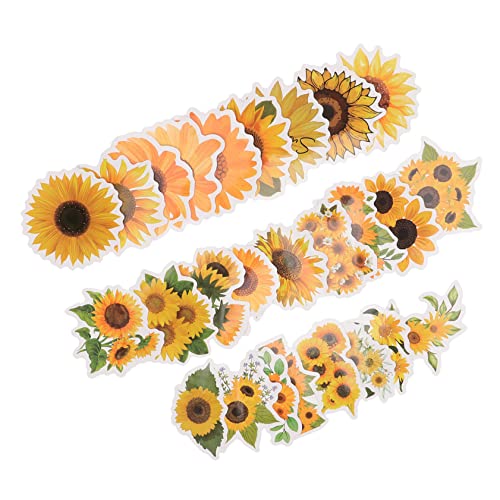 ifundom 50 Stück Sonnenblumenaufkleber Aufkleber für Laptops Wasserflasche fürs Fahrrad Scrapbooking Sticker Scrapbook Stickers Gepäckaufkleber Kunstaufkleber zum Selbermachen Papier von ifundom