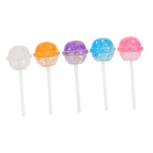 ifundom 5st Lutscher Spielzeug Schmuck Machen Mini-Lollipops Hängende Ornament-dessertanhänger Lutscher-anhänger Gefälschte Süßigkeiten Lutscher-Ornamente DIY-bastelbedarf Plastik von ifundom