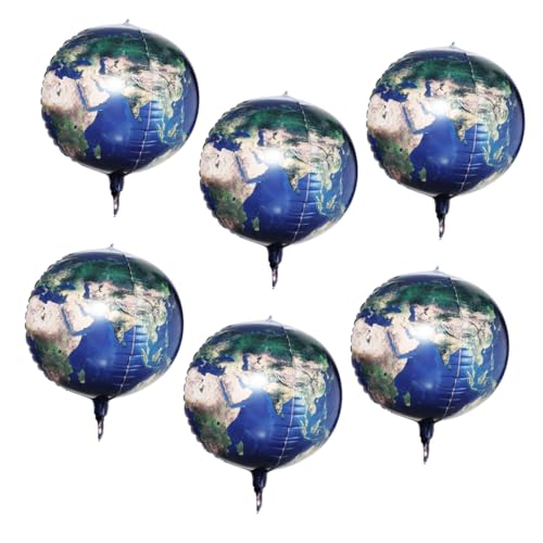 ifundom 6 Stück Erde Aluminiumfolien Luftballons Planeten Themenballon Erd Themen Luftballons Erd Planeten Luftballons Erd Themen Luftballons Riesige Ballons Aufblasbarer von ifundom