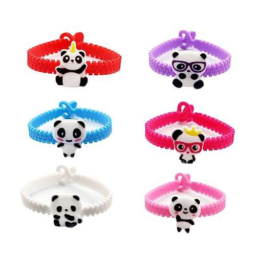 ifundom 6St Armbänder halloween halloween assecoires kucheltier spielsachen Scherzt Tierpartygeschenke Kinder Panda Kinderarmband weiches Gummi Schmuck kleines von ifundom