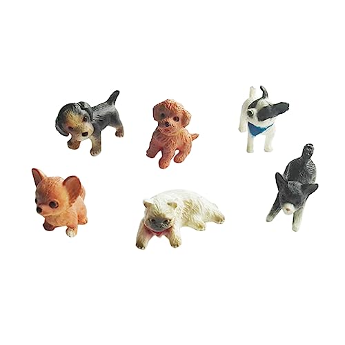 ifundom 6St Mini-Katze-Hund-Statue Miniaturkatzen Hundespielzeug Figur für kinderspielzeug Tierfiguren für Auto kid toys Mini-Haustier-Statue-Ornament Katzen-Hunde-Figuren von ifundom