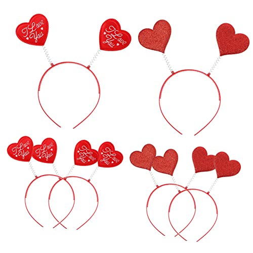 ifundom 6st Liebe Stirnband Stirnband Stirnbänder Für Kinder Mädchen Stirnband Herz Haarspange Kronen-stirnband Valentinstag Haarband Stirnbänder Für Mädchen Partygeschenke Rot Plastik von ifundom