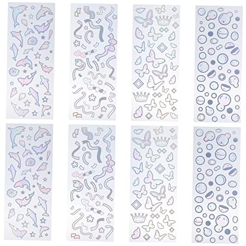 ifundom 8 Blätter PVC-Aufkleber Sammelalbum-Aufkleber lieben Aufkleber für Kopfhörer Handkontoaufkleber Scrapbooking Sticker Scrapbook Stickers Scrapbook dekorativer Aufkleber DIY-Material von ifundom