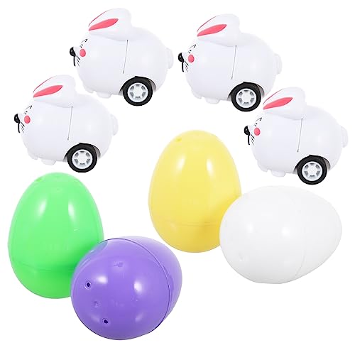 ifundom 8 Sätze Hasenwagen-eier Entzückende Mit Ostern Gefüllte Eier Osterhasen Osterauto Eierschachteln Osterspielzeug Ostern Gefülltes Ei Plastik Colorful von ifundom