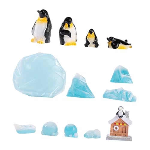 ifundom 8 Stück Arktische Miniaturszene Mit Pinguin Weihnachtsdekorationen Realistisches Eisberg Modell Für Kuchendekoration Aquarium Ornament Heim Und Bürodekoration von ifundom