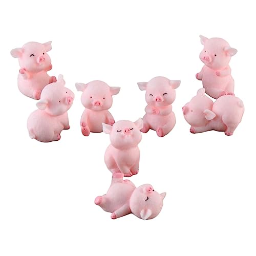 ifundom 8 Stück Sukkulenten Bonsai Ornament Schweinekostüm Hamster Mini Schweinefigur Kuchendekoration Süße Schweine Miniaturfiguren Schweinefiguren Kleines Stofftier von ifundom