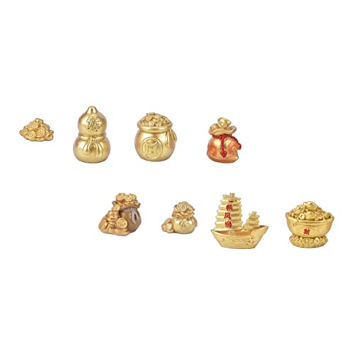 ifundom 8St neujahrsdekorationen Feng Shui Schmuck aus Kuchen Topper büro Dekoration Office Decoration dekorative Kunstgegenstände Simulation Harz Golden von ifundom