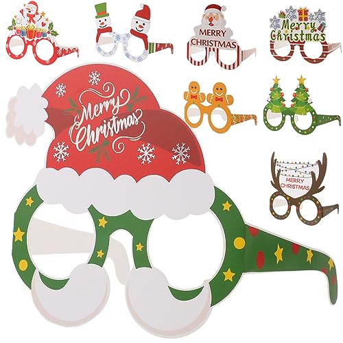 ifundom 8er Set Weihnachtsbrillen Lustige Cartoon Weihnachtsbrillen Für Und Erwachsene Dekorative Partybrillen Für Weihnachten Und Feiertage Kreative Accessoires Für Fotos Und Partys von ifundom